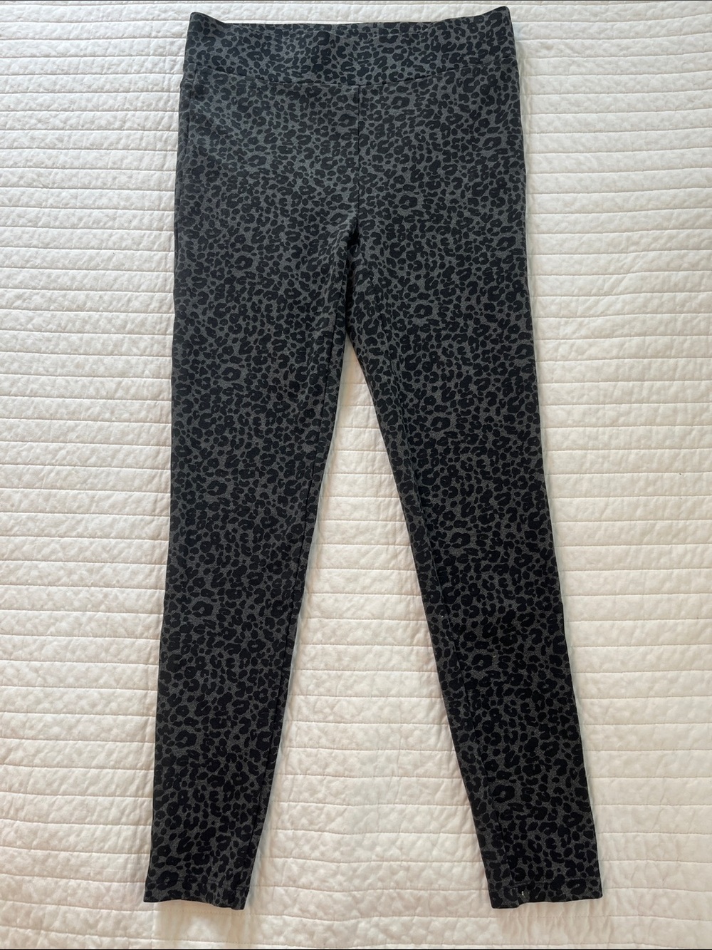 LOFT Black Leopard-Print High-Waist Leggings